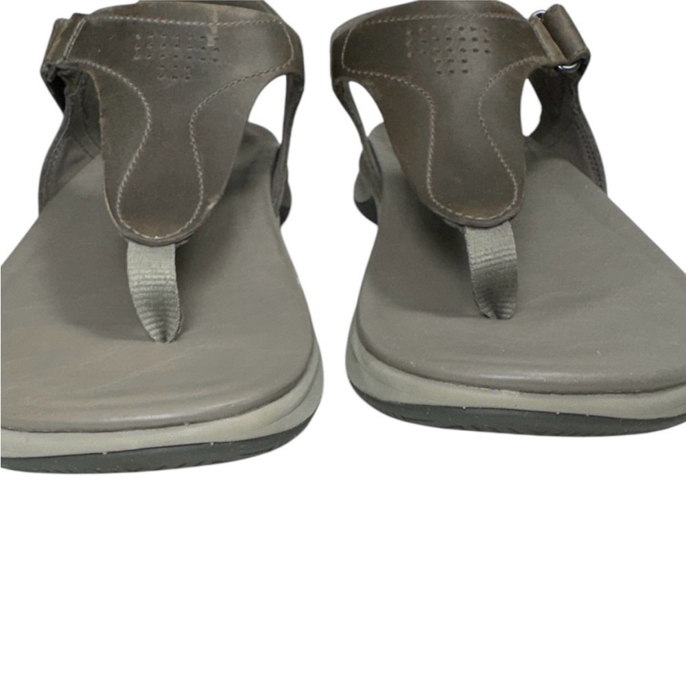 Merrell Tideriser Luna Leather Adjustable T-Strap Brindle Thong Sandals Size 10 - Picture 3 of 15